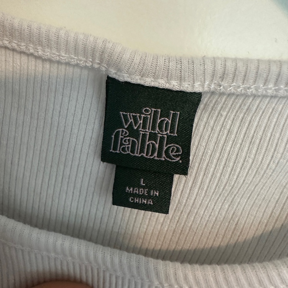 Wild Fable White Ribbed Tank Top - Picture 3 of 3